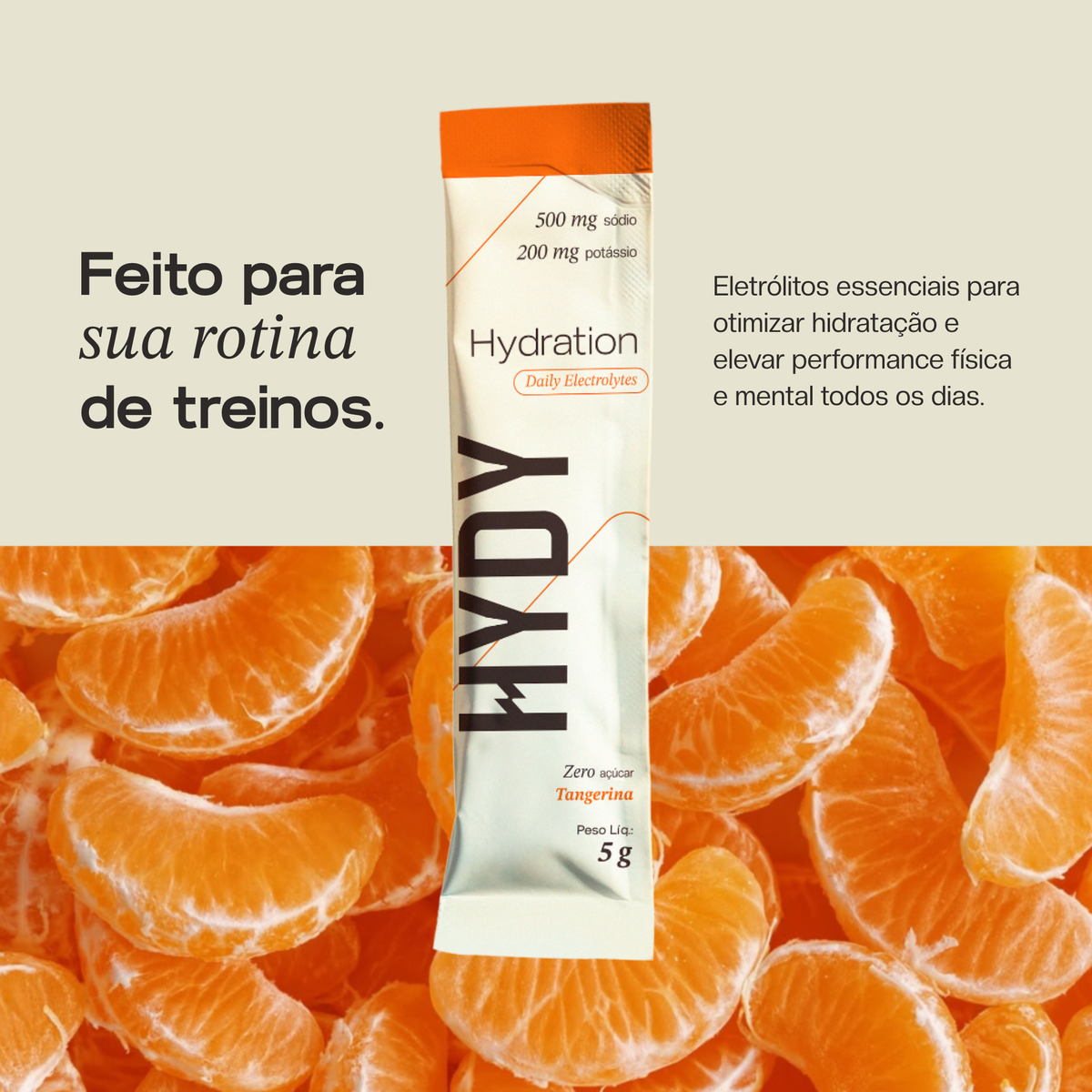 HYDY Hydration Sticks Tangerina sobre gomos de tangerina