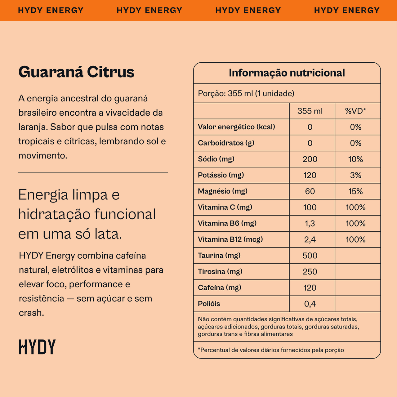 HYDY Energy Guaraná Citrus