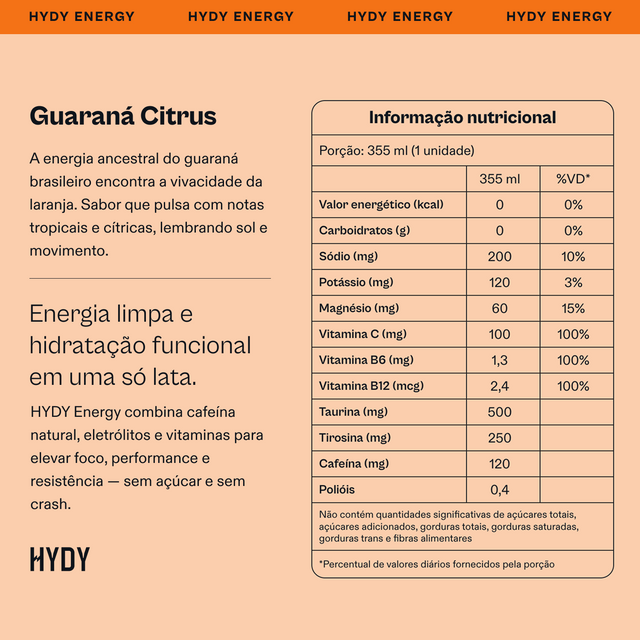 HYDY Energy Guaraná Citrus