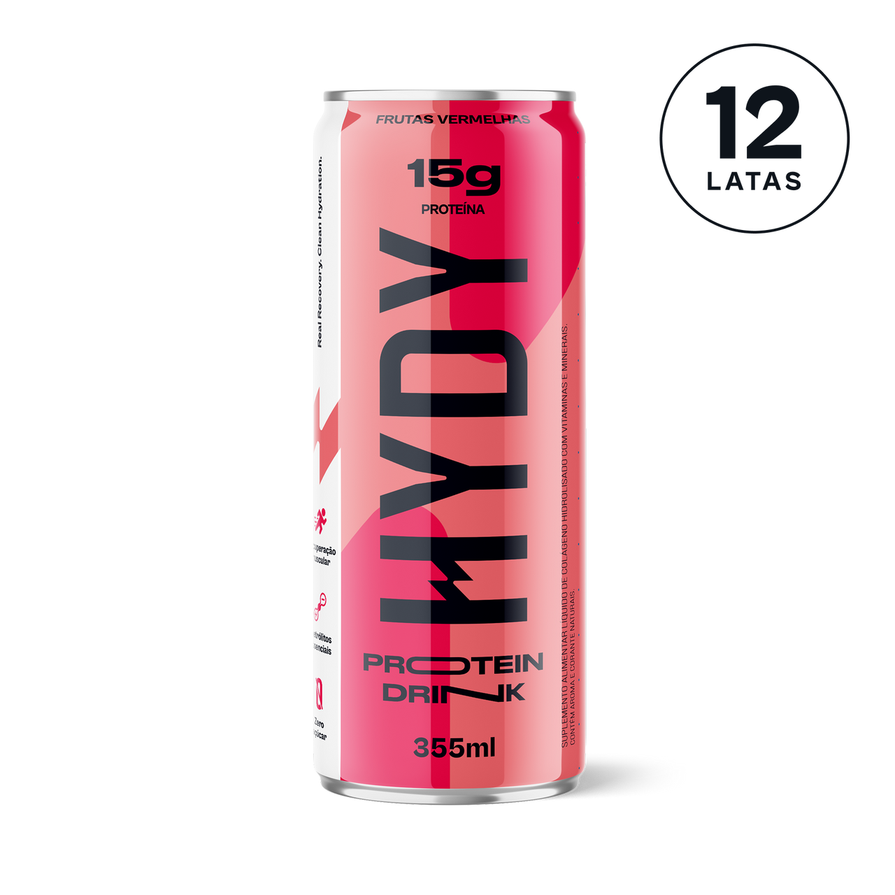 HYDY Protein Frutas Vermelhas - 12 Latas