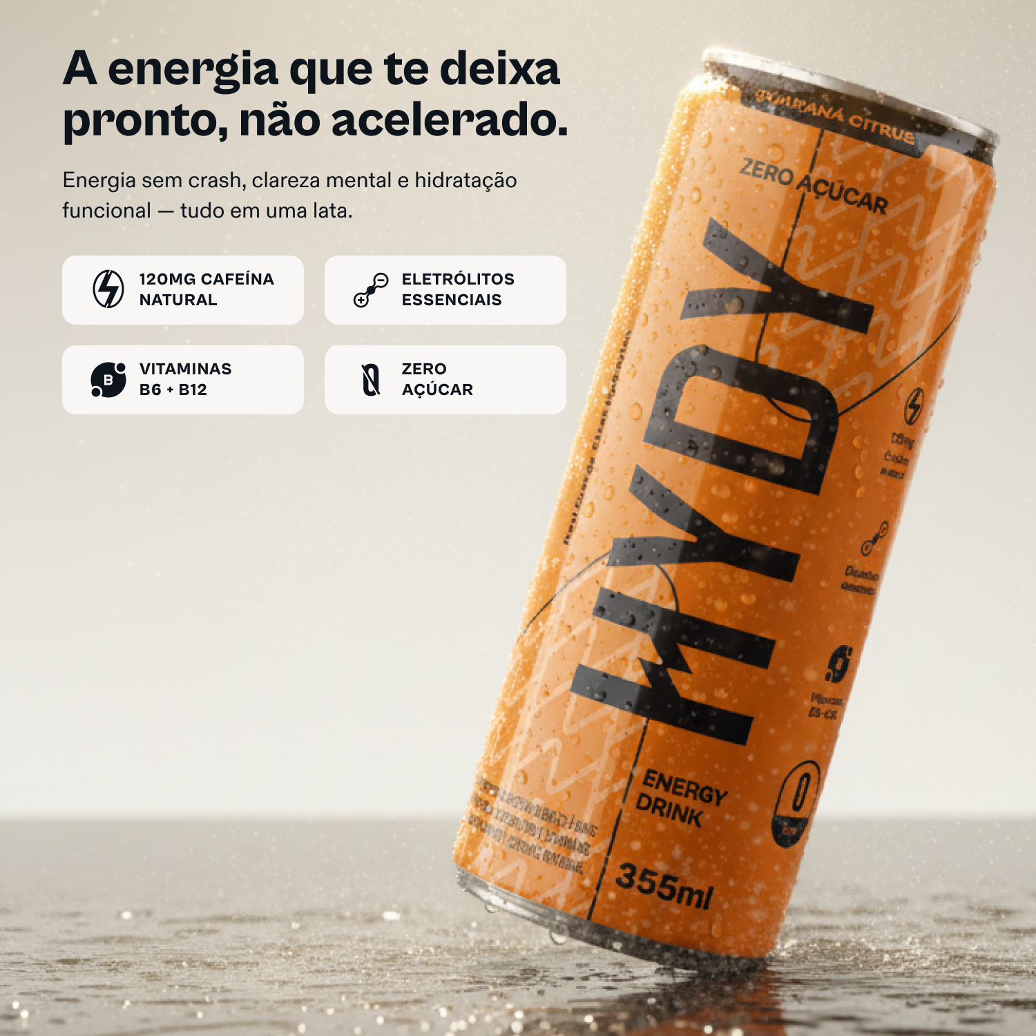 HYDY Energy Drink Guaraná Citrus - 6 latas