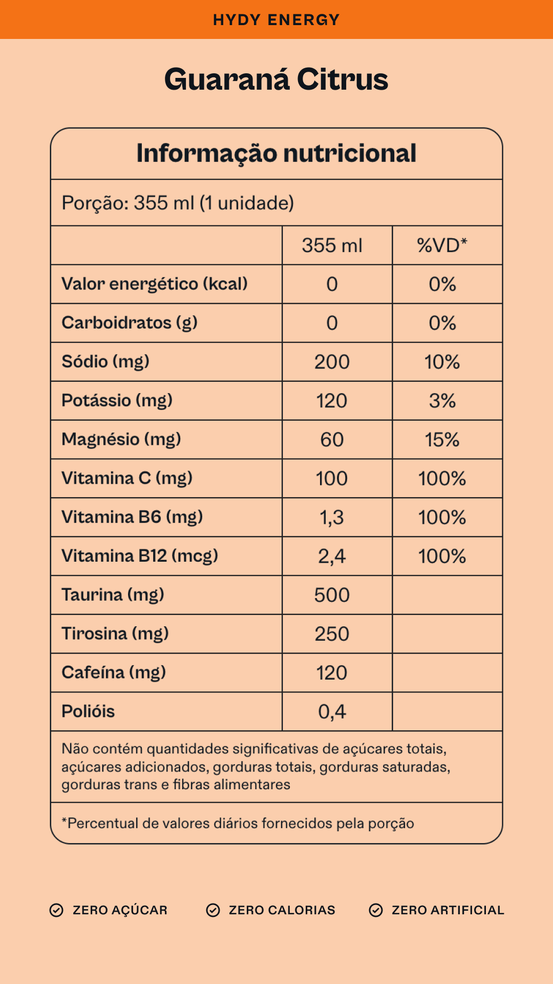 HYDY Energy Guaraná Citrus