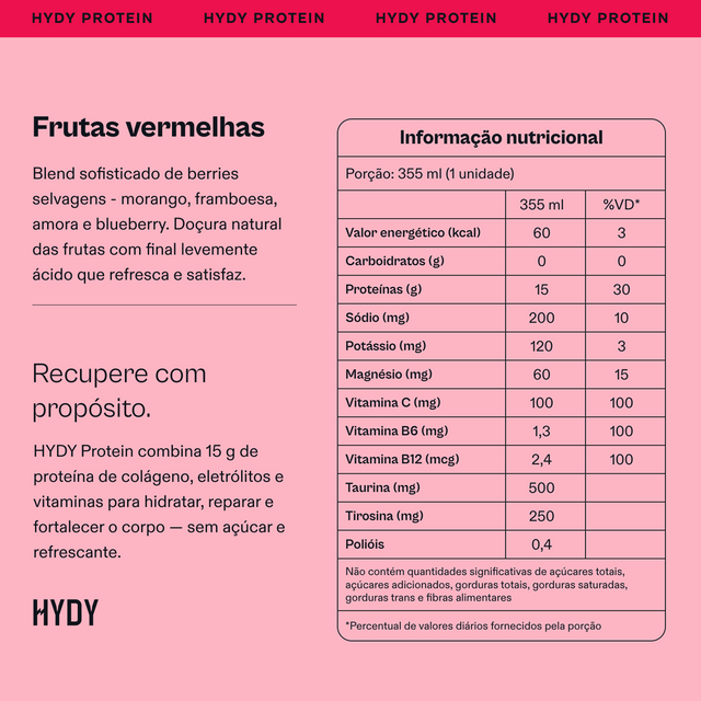 HYDY Protein Frutas Vermelhas